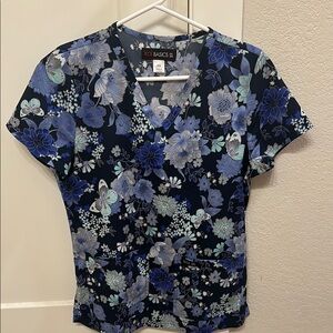 Koi Floral Scrub Top